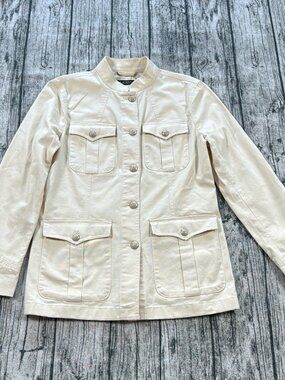 Lauren Ralph Lauren Safari Jacket Womens 8 Tan Field Military Cotton